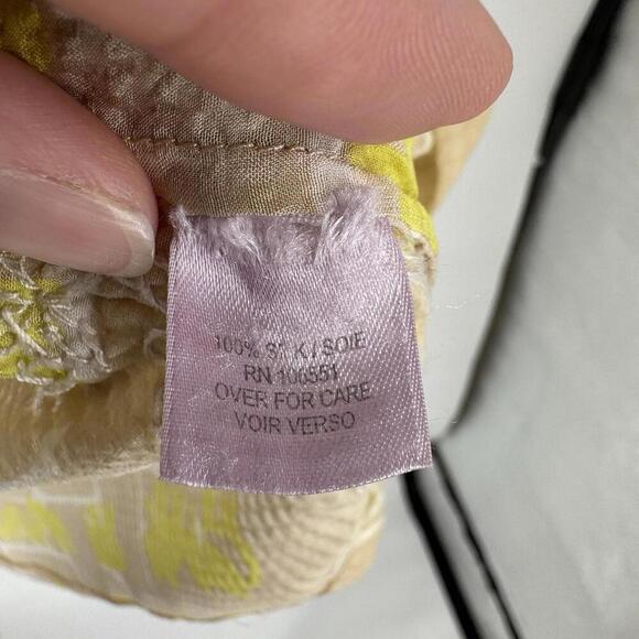 Calypso St. Barth top medium M yellow beaded silk sheer beachy feminine summer - Picture 6 of 6